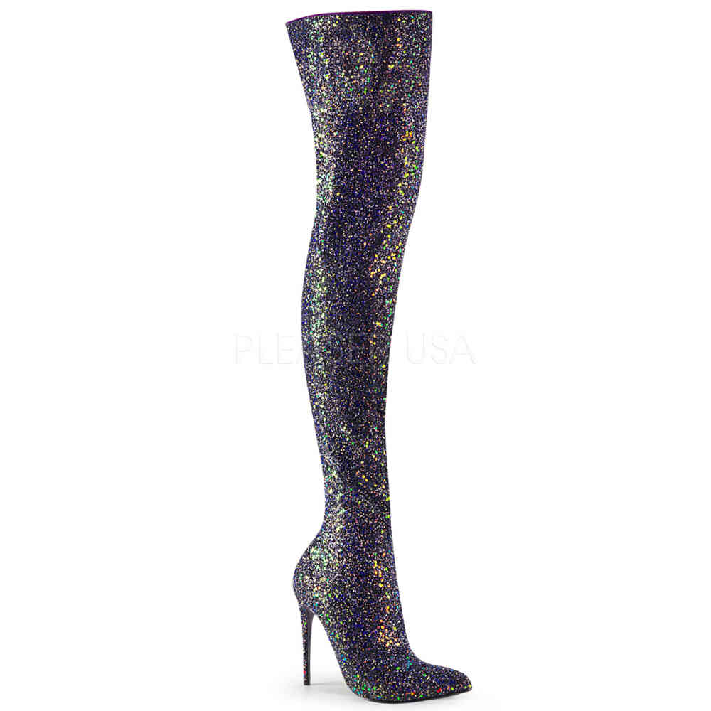Pleaser - COURTLY-3015 Kniehohe Stiefeletten - Lila/Mehrfarben